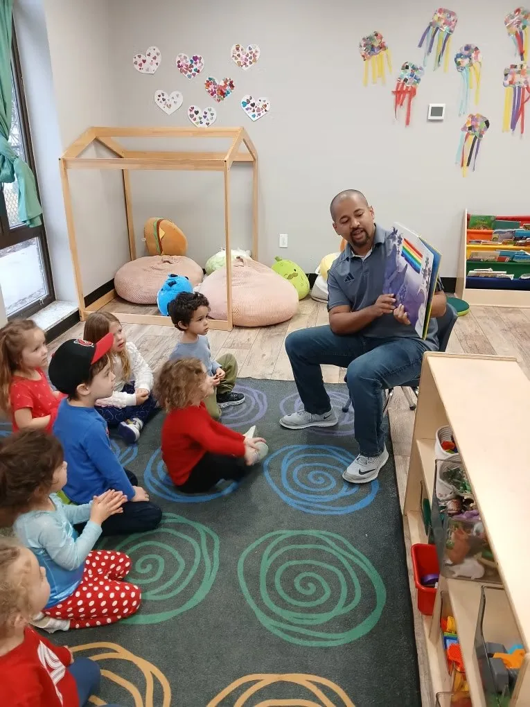 Story time with children and teacher